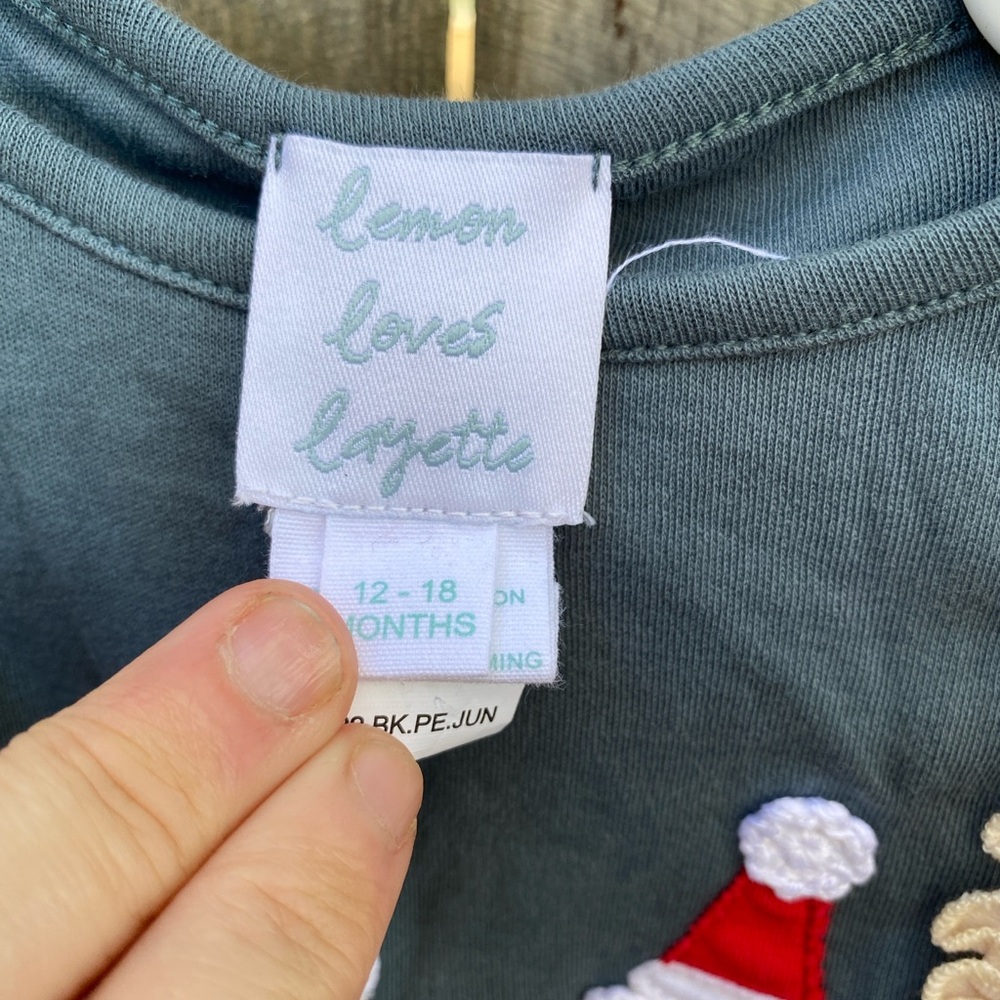 Lemon Loves Layette Santa Ruffle Holiday Dress 12–18M Boutique Christmas Dress - Picture 2 of 3